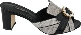 Dolce & Gabbana Exotische Leren Kristal Sandalen - Dames - Muiltjes - Veelkleurig - 37 EU - Leer - Schoenen