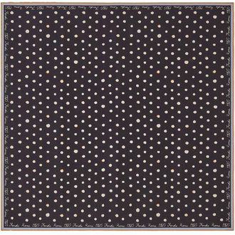 Fendi Black Dot Pattern Square Scarf