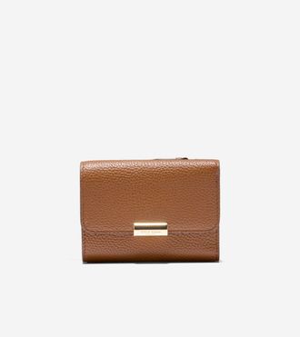 Cole Haan Womens Rachel Compact Wallet with Removable Card Case - Beige