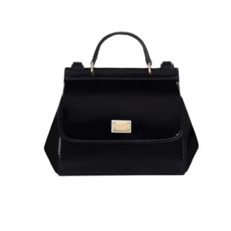 Dolce & Gabbana Handbags, male, Blue, Size: ONE SIZE Patent Leather Mini Sicily Bag