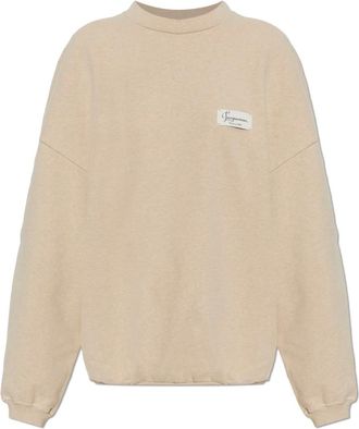 Jacquemus Sudadera de Algod&oacute;n Montaigne - Sweatshirts & Hoodies - Mujer - Beige - XS