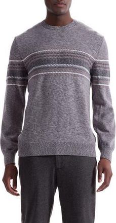 Bugatchi Chest Stripe Merino Wool Sweater in Walnut at Nordstrom Rack, Size Xx-Large