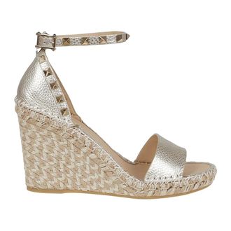 Valentino Garavani Wedges, female, Gray, Size: 10 US Rockstud Double Wedge Sandal