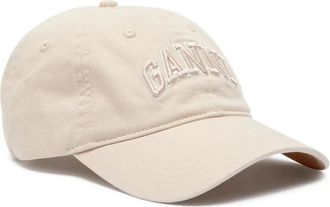 Ganni Cotton Baseball Cap - Dames - Petten - Beige - ONE Size - Katoen - Accessoires