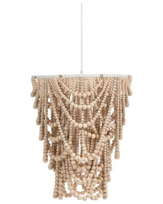 Beliani L&aacute;mpara de ara&ntilde;a Madera Marr&oacute;n claro