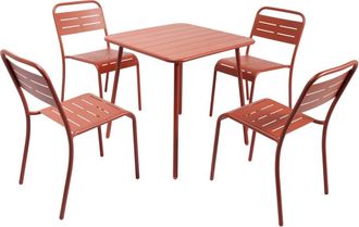 Concept Usine Conjunto de muebles de jardin de 4 plazas de terracota