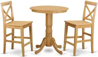 East West Furniture 3 pcs Counter Height Set-pub Table and 2 Dinette Chairs