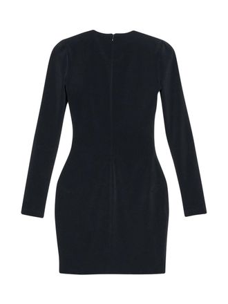 Balenciaga Stretch Compact Crepe Mini Dress - Black