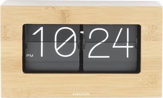 Karlsson Reloj De Mesa Karlsson Boxed Flip Negro Bamb&uacute; 20 5 Cm