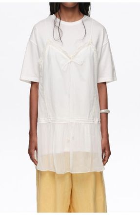 Bimba & Lola Fluid Layered T-Shirt Top in Ivory at Nordstrom, Size Xx-Small Eu