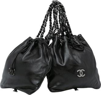 Chanel Pre-owned Bolso Chanel Vintage Piel de becerro con doble cadena - Pre-owned - Mujer - Negro - ONE SIZE