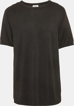Yohji Yamamoto Black Mesh Jersey Crew Neck T-Shirt