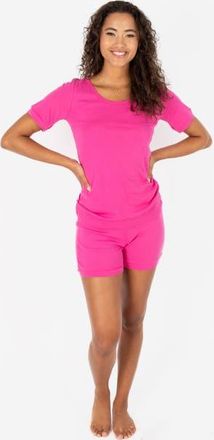 Leveret Womens Short Cotton Solid Pajama Set in Hot Pink at Nordstrom, Size X-Large