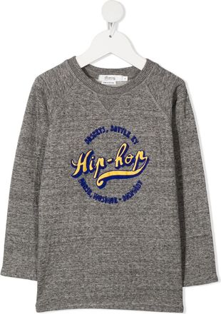 BONPOINT hip-hop print T-shirt - kids - Cotton - 8 - Grey