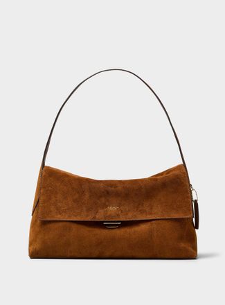 Coach Womens Chelsea caramel suede shoulder bag
