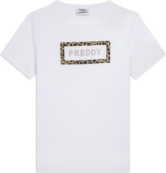 Freddy T-shirt Manica Corta con Grafica Animalier e Logo FREDDY