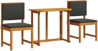 vidaXL Juego Bistro De Jard&iacute;n 3 Pcs Marr&oacute;n Madera Maciza De Acacia Vidaxl