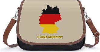Generic I Love Germany Crossbody Bags for Women Fashion Leather Shoulder Handbags With Adjustable Strap