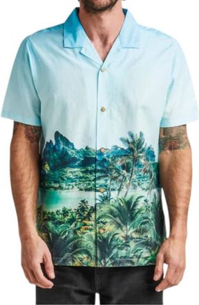 Roark Gonzo Camp Collar Shirt In Otemanu Light Blue