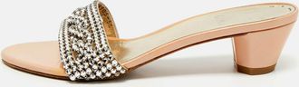 Gina Silver Patent Leather Crystal Embellished Slide Sandals