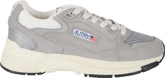 Autry Gray Hyperway Low Mesh Inserts Suede Sneakers