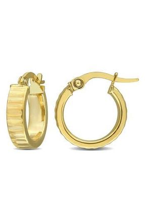 Delmar 15.3mm Ribbed Hoop Earrings in Gold at Nordstrom Rack