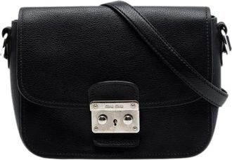 Miu Miu Pre-owned Crossbody Bag - Dames - Vintage Schoudertas - Zwart - ONE Size - Leer - Vintage