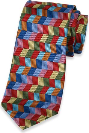 Paul Fredrick Geometric Woven Silk Tie