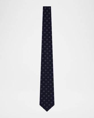 Emporio Armani Men & apos;s Geometric Box Jacquard Silk Tie