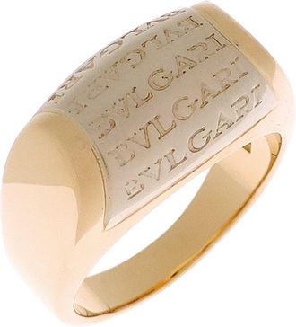 Bulgari Yellow Gold (18K) White Gold (18K) Band Ring (Pre-Owned)