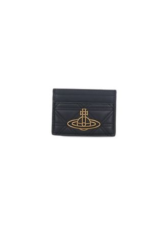Vivienne Westwood Quilted Orb Card Holder - Black