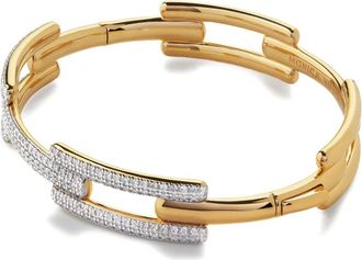 Monica Vinader Bracciale rigido Signature Link con diamanti - Oro