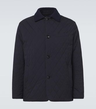 Agnona Quilted wool-trimmed jacket