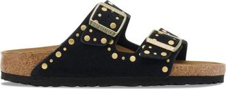 Birkenstock Arizona Rivet Black Suede Studded Sandals
