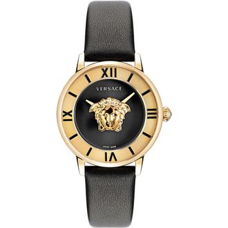 Versace La Medusa WoMens Black Watch VE2R00122 Leather (archived) - One Size