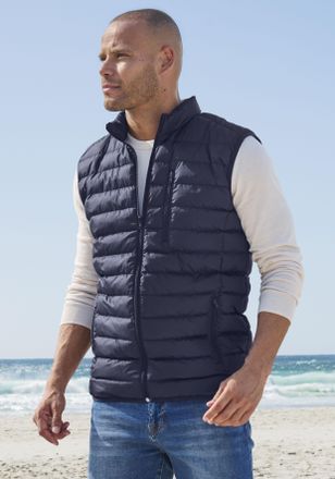 H.I.S Steppweste H.I.S, Herren, Gr. M (48/50), blau (marine), Obermaterial: 100% Polyester. Futter: 100% Polyester, unifarben, Basic, Westen Steppweste, lei