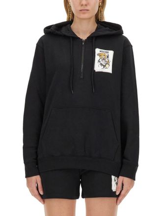 Moschino Black Graphic Hood Sweatshirt