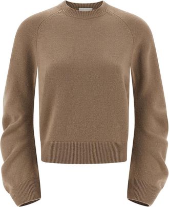 Nude Beige Curved sleeve sweater