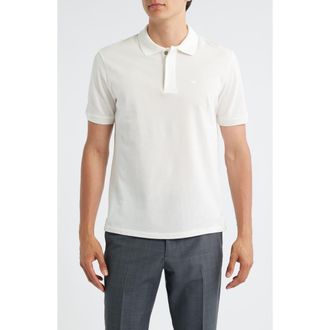 Emporio Armani Embroidered Logo Trim Polo in Solid White at Nordstrom Rack, Size Xx-Large