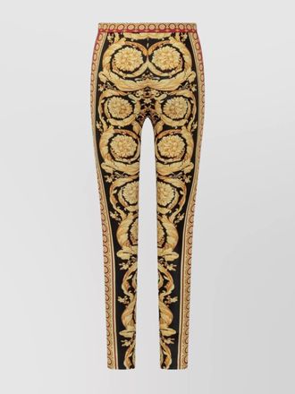 Versace leggings baroque stripe elastic waistband