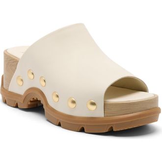 Sorel Roamn Slide Platform Sandal in Chalk/Gum 2 at Nordstrom, Size 10.5