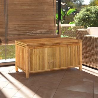 Berkfield Home Garden Storage Box 110x52x55cm Bamboo in Brown | Size: 110 x 52 x 55 cm