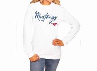 Gameday Couture Smu Long Sleeve Crew Tee In White