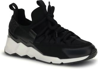 Pierre Hardy Womens Trek Cosmetic Sneakers Patent Kid Neoprene Calf Black