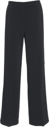 Pinko Rufa Broeken - Dames - Wijde Broeken - Zwart - M - Leer - Broeken