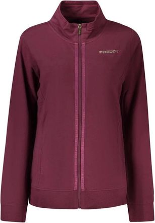 Freddy Viola Katoenen Sweatshirt - Dames - Vesten met rits - Rood - S - Katoen - Hoodies & sweatvesten