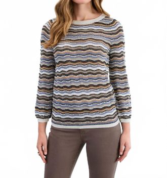 FDJ 3/4 Sleeve Stripe Sweater In Soho Stripe