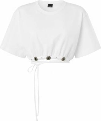 Pinko Round-neck Truien - Dames - T-shirts - Wit - XS - Tops