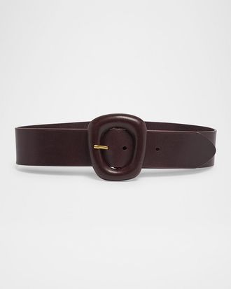 Saint Laurent Buckle Belt in Nero | FWRD