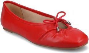 Journee Collection Callee Keyhole Square Toe Flat in Red at Nordstrom Rack, Size 8.5